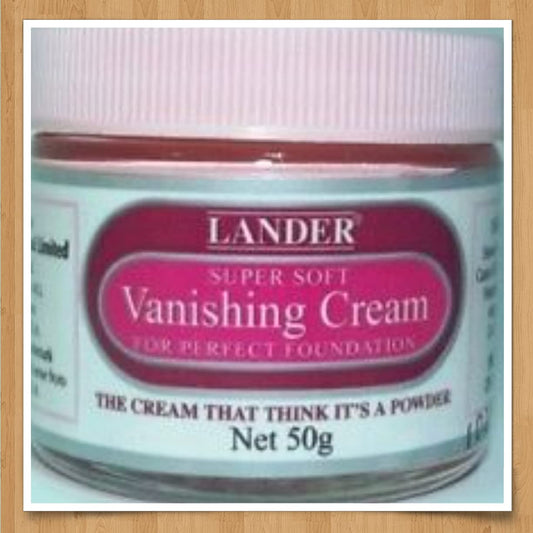 Jamaican Lander Vanishing Cream bottle front for a lightweight, cool base