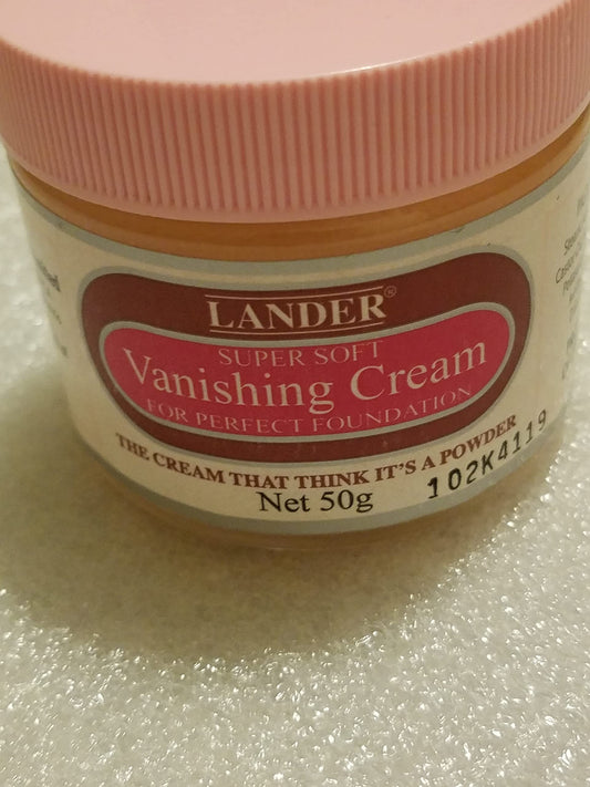 Jamaican Lander Vanishing Cream swatch close-up shows creamy texture for quick base