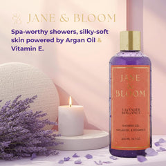 Jane & Bloom Bergamot Body Lotion bottle for hydrating skin after use.