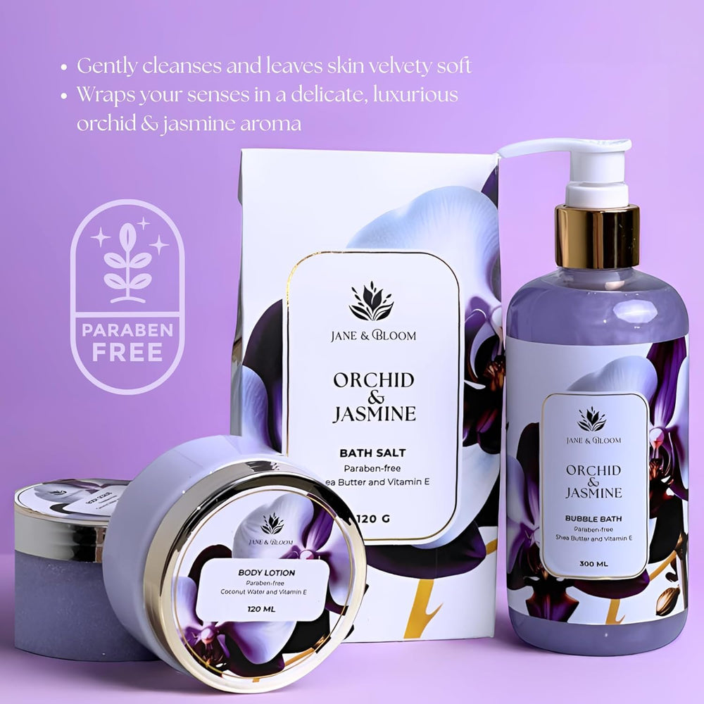 Jane & Bloom Bubble Bath bottle offering a luxurious, foamy soak