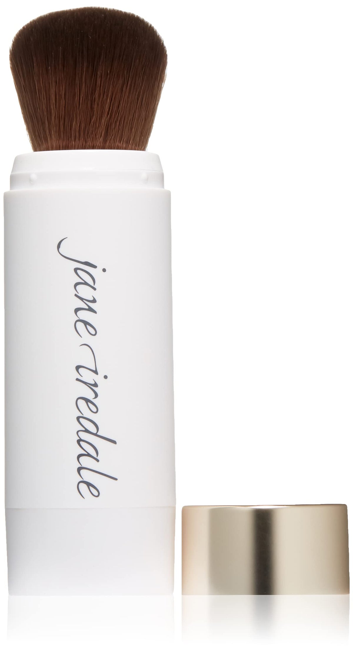 jane iredale Amazing Base refillable brush in Autumn, showcasing easy application and luminous finish.