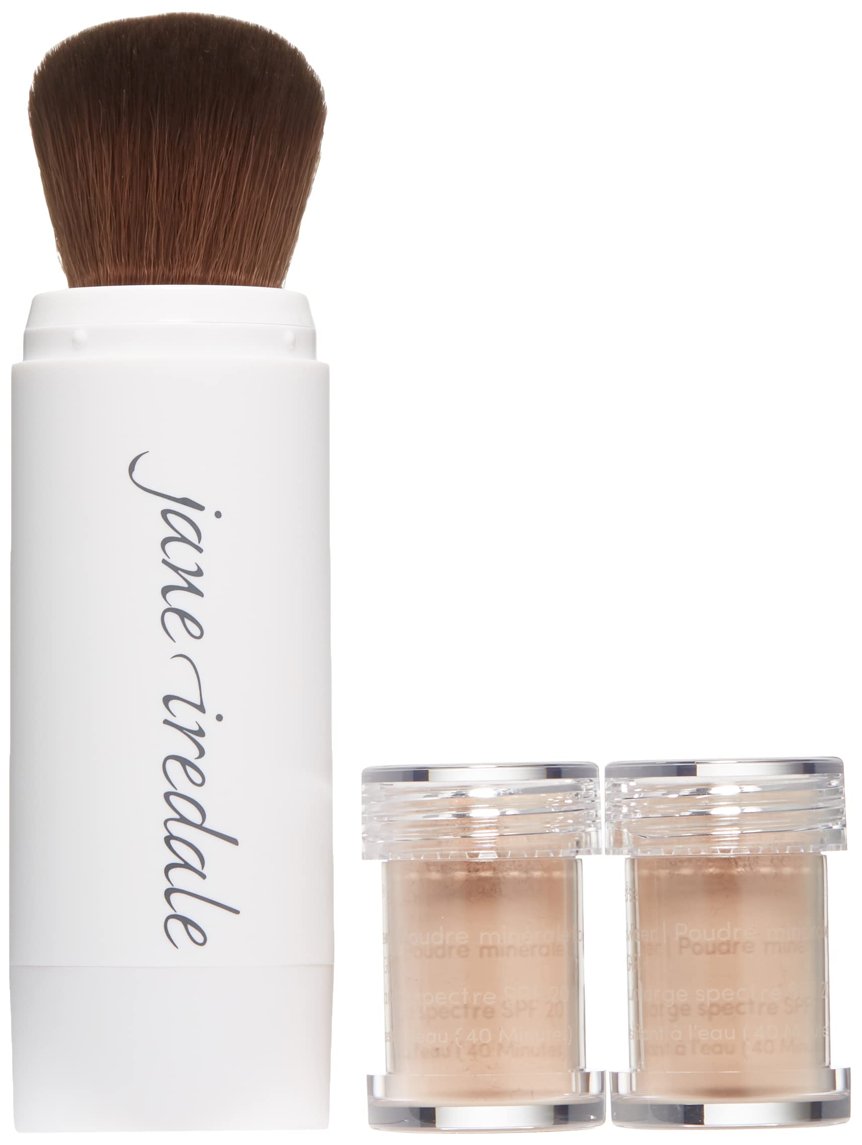 Two recyclable refills included for ongoing mineral makeup routines.