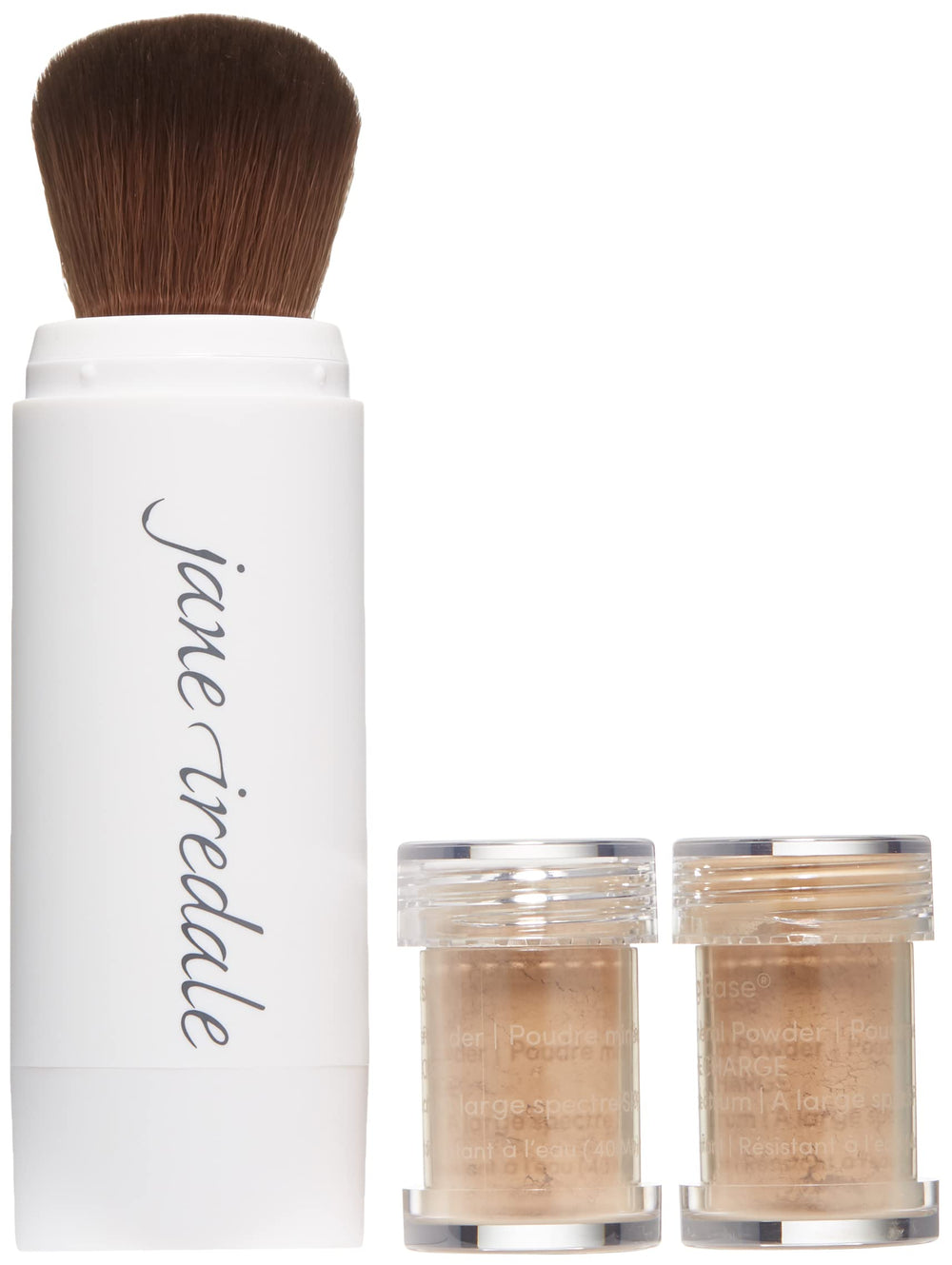 jane iredale Amazing Base SPF 20/15 bottle highlights broad spectrum protection.