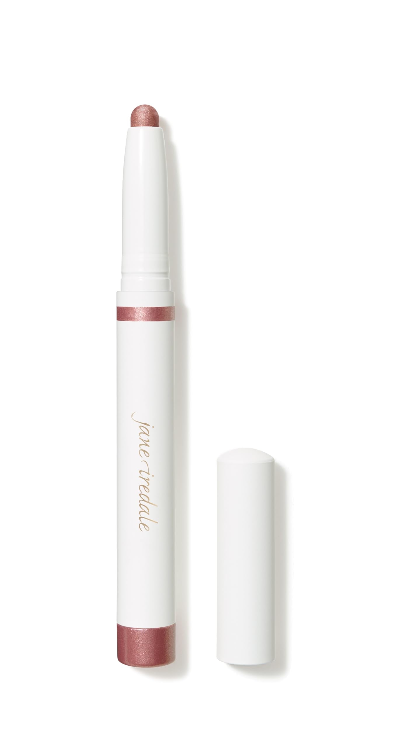 Jane Iredale ColorLuxe Eye Shadow Stick rose swatch shows rich pigment for quick day-to-night color.
