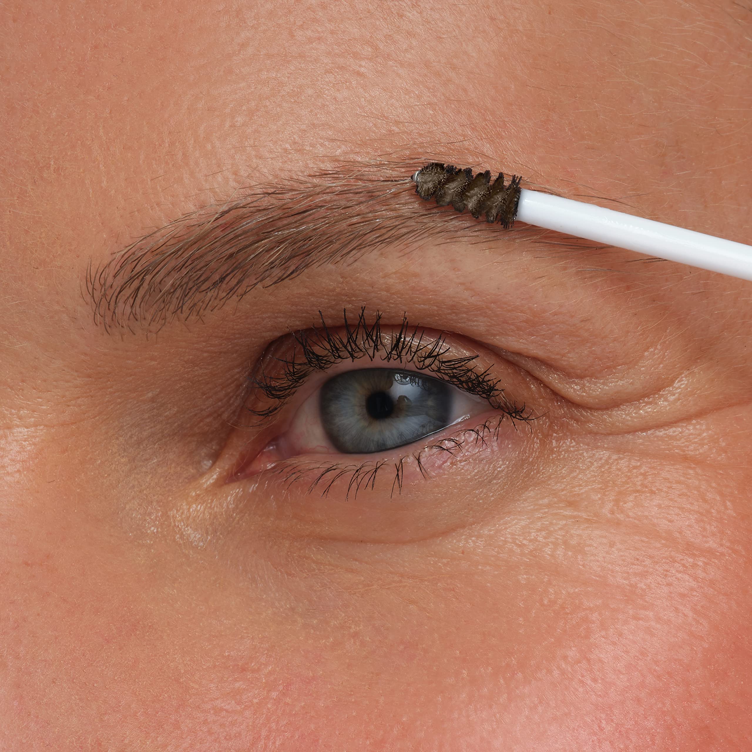 Jane Iredale PureBrow brow gel applied to brows for soft hold and texture