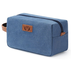Janhavi waterproof blue makeup bag, keeps toiletries dry and organized