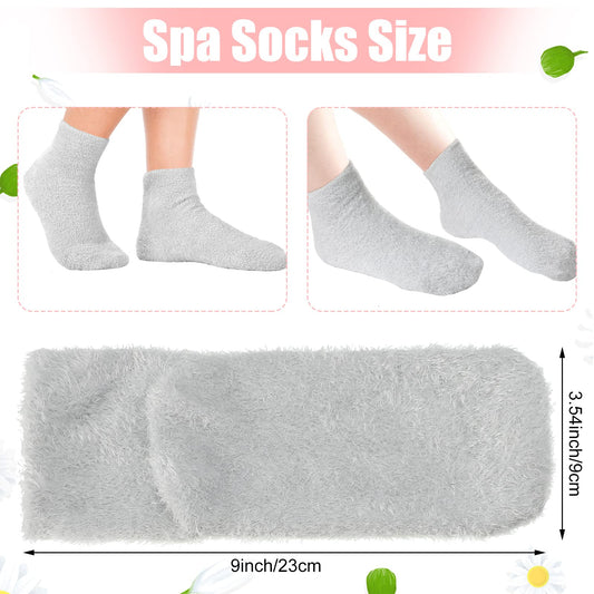 Janmercy Aloe Socks gray close-up with grip sole for non-slip indoor wear.