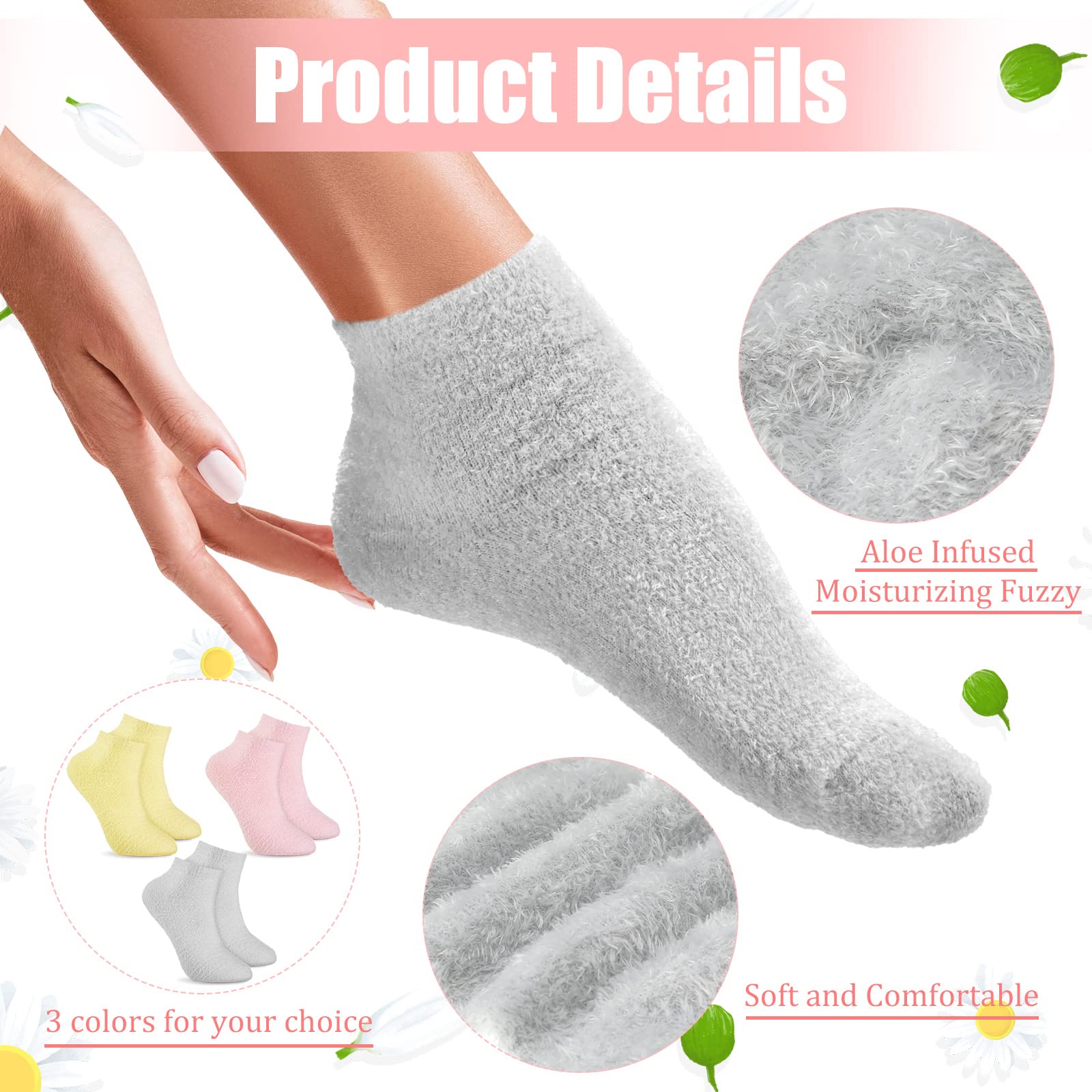 Janmercy Aloe Socks nude close-up showing plush fuzz for soft feet.