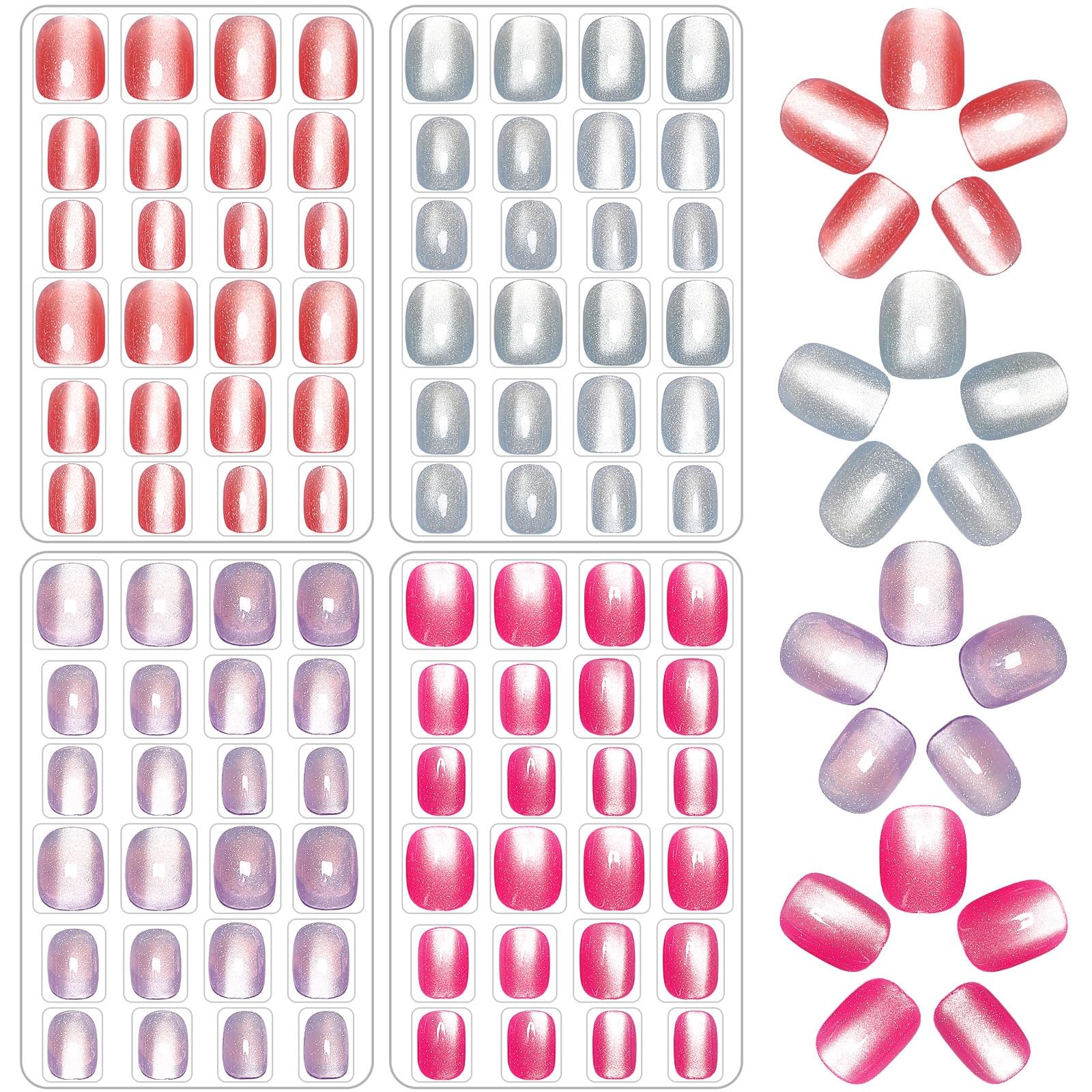 JANYUN cat-eye nails with dramatic color shifts for nightlife looks
