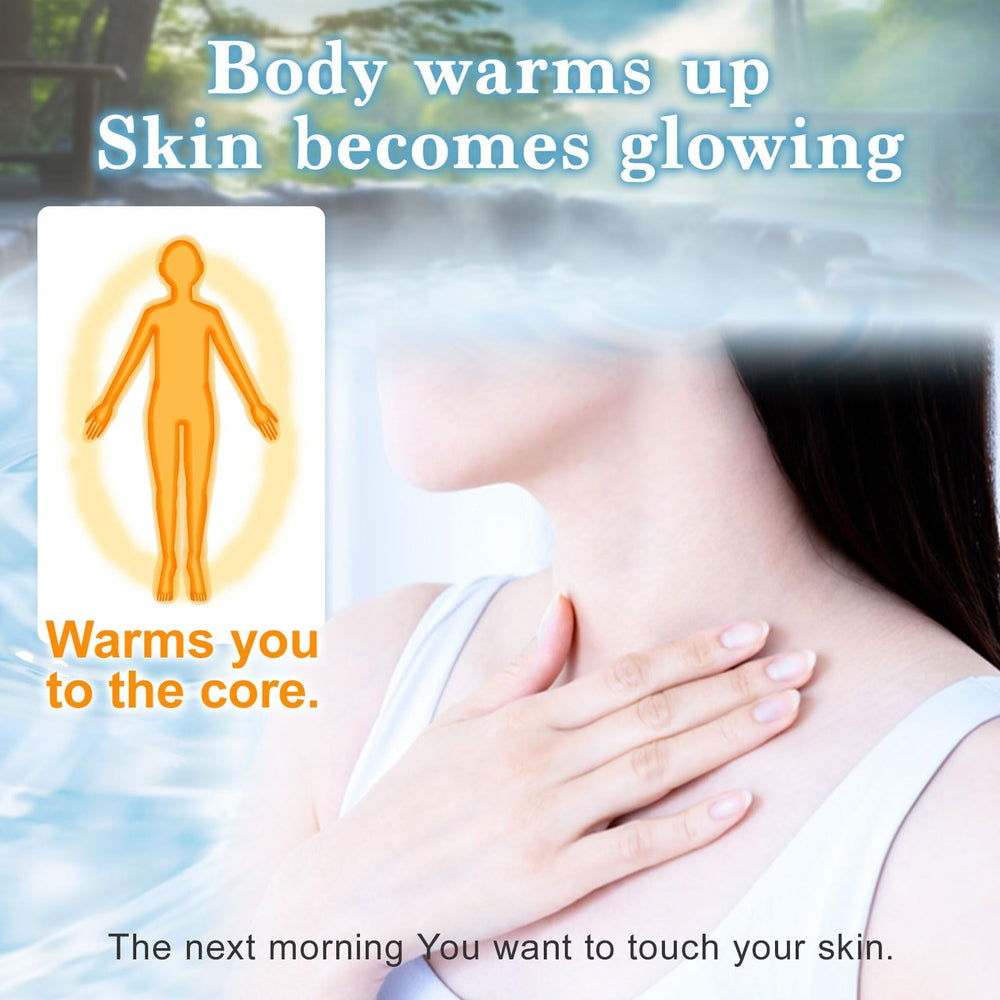 Japan Onsen bottle and label showcase dermatologist-tested premium self-care.