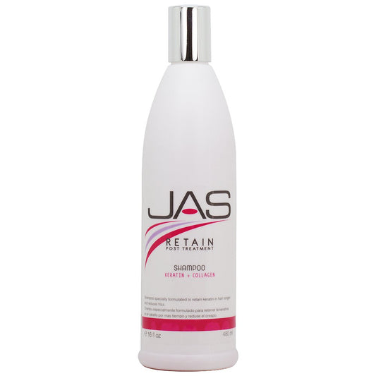 JAS Retain Post Treatment Shampoo bottle supports longer keratin life and frizz control.