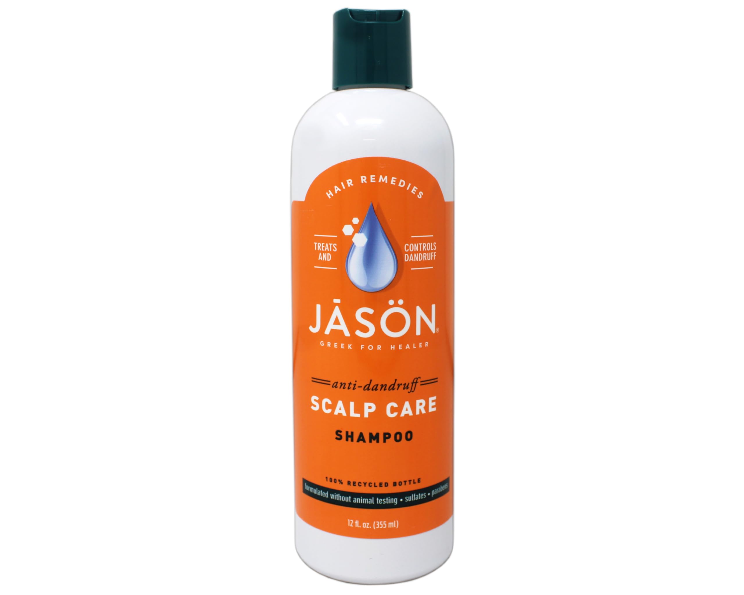 Jason Dandruff Relief bottle back label with ingredients and directions.