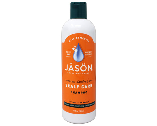 Jason Dandruff Relief bottle back label with ingredients and directions.