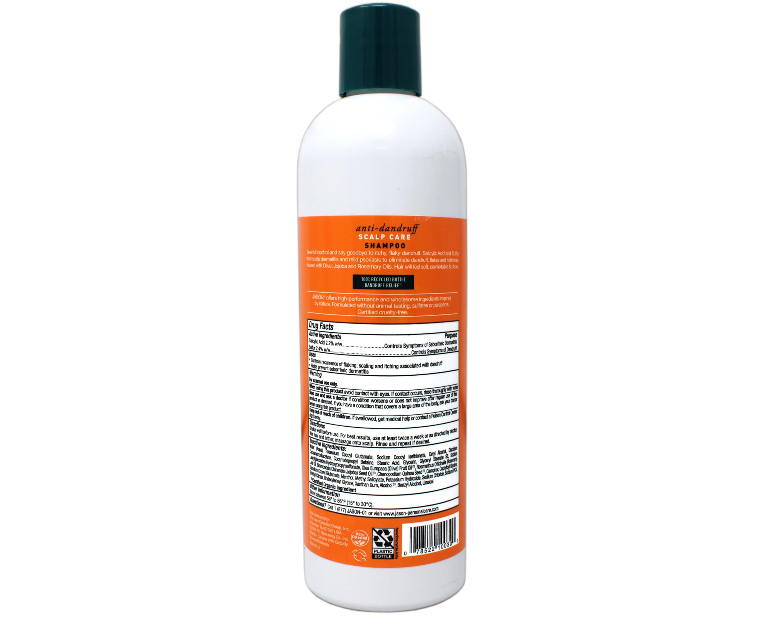 Jason Dandruff Relief formula with rosemary and olive oil for nourished scalp.