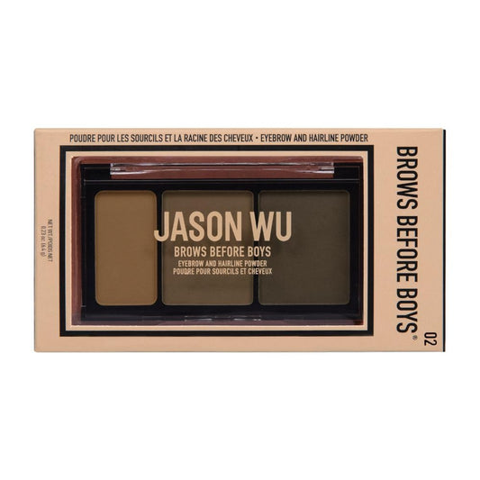 Jason Wu Brows Before Boys applying powder with brow brush for defined brows