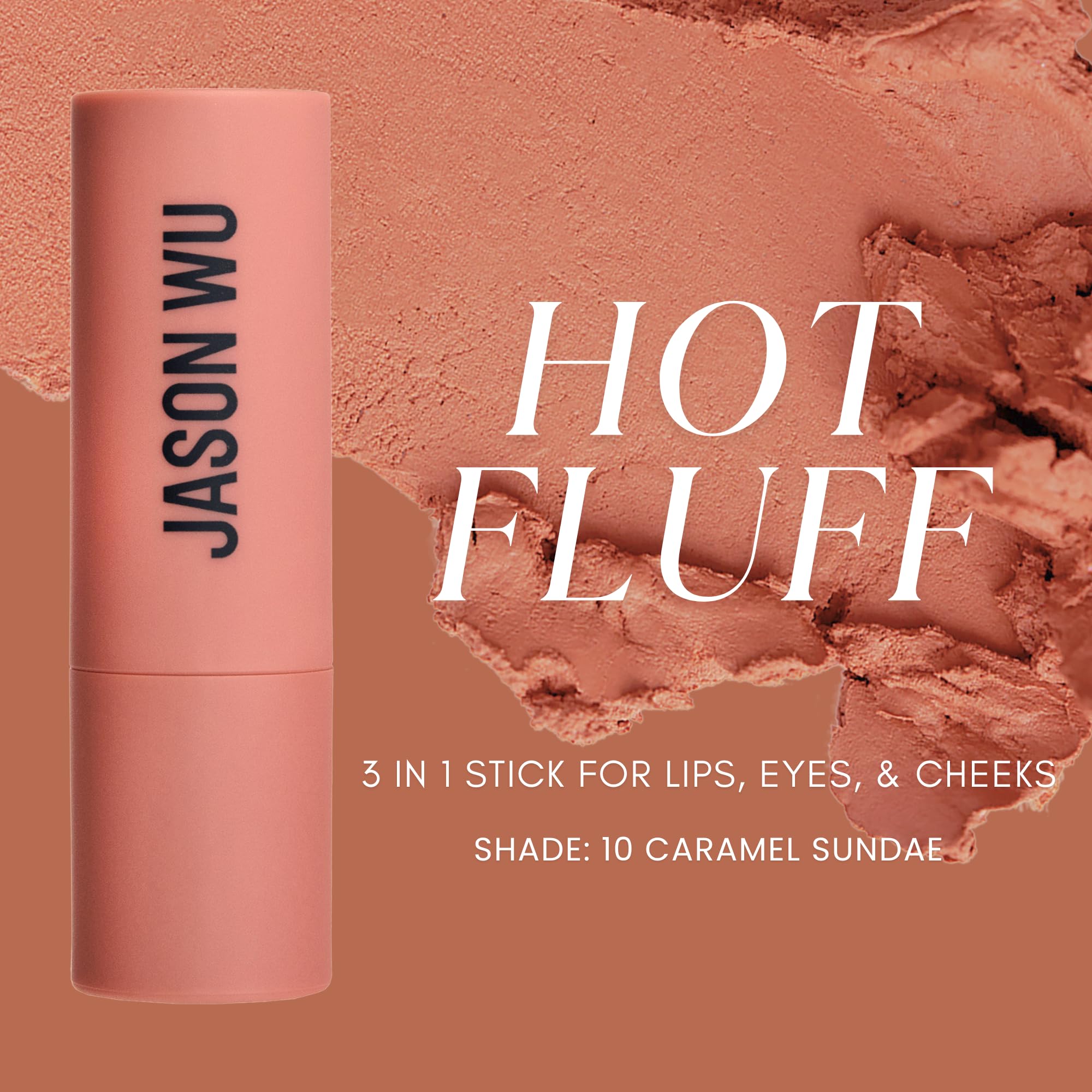 Jason Wu Hot Fluff blush-ready swatch demonstrates seamless blend.