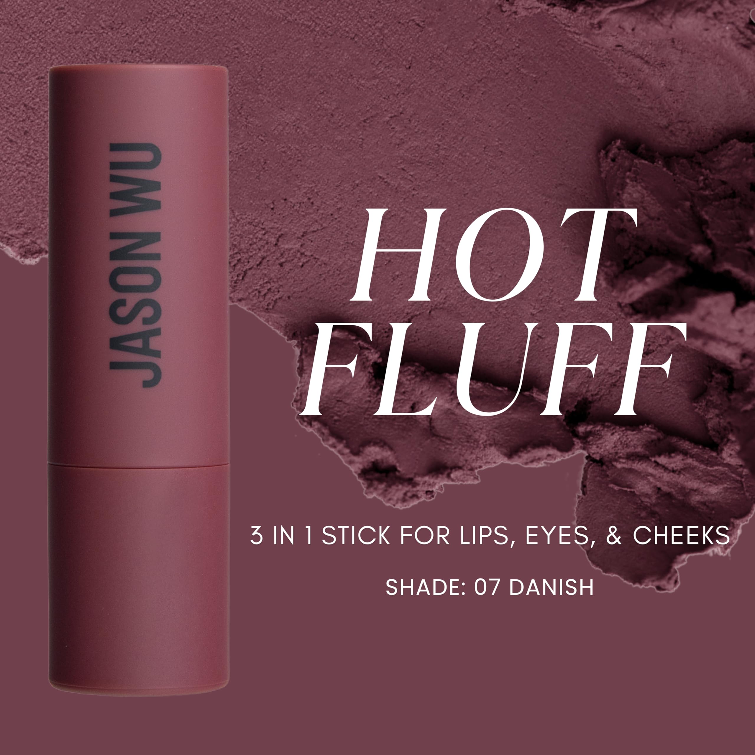 Jason Wu Hot Fluff blush transform demonstrates seamless cheeks and lips for a cohesive monochrome look.