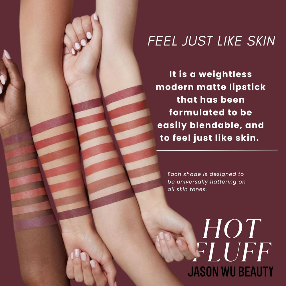 Jason Wu Hot Fluff Souffle blush and shadow swatch for monochrome looks.