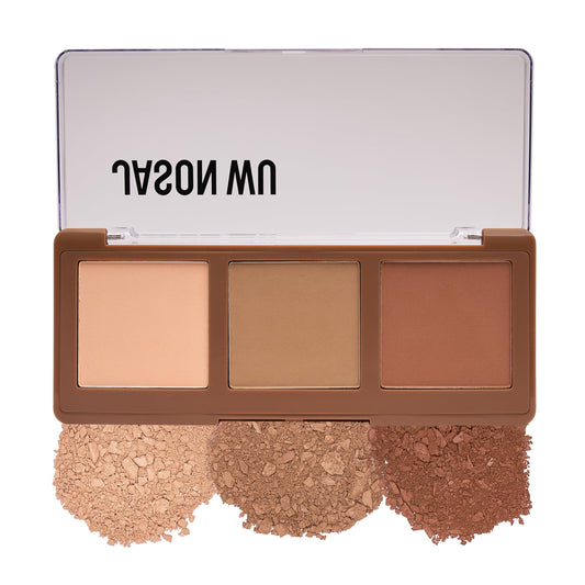 Jason Wu Sunlight Bronzer Trio pan-setup showing three shade options for customization
