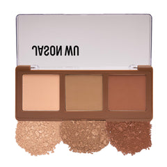 Jason Wu Sunlight Bronzer Trio pan-setup showing three shade options for customization