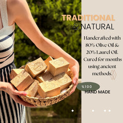 Jatisse Aleppo Soap texture close-up showing natural ingredients for gentle cleansing.
