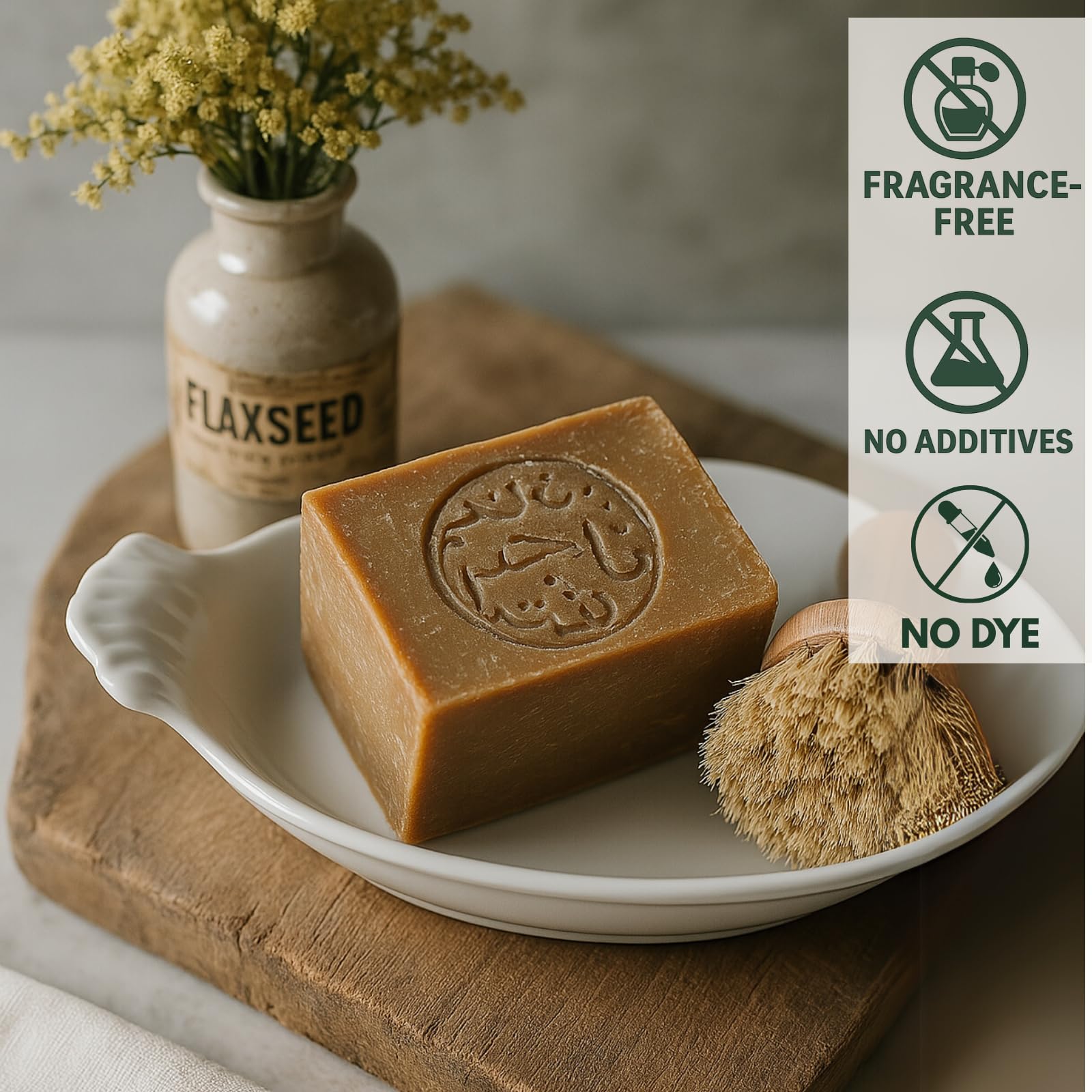 Jatisse Aleppo Soap traditional production badge, highlighting authenticity and quality.