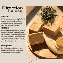 Jatisse Aleppo Soap bar on a vanity, emphasizing natural purity for daily care.