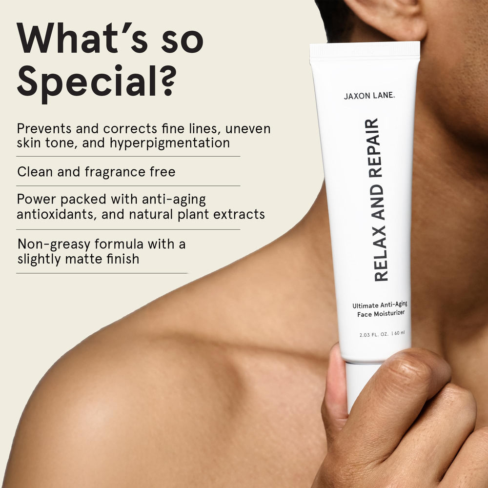 JAXON LANE Relax and Repair non-greasy finish on skin