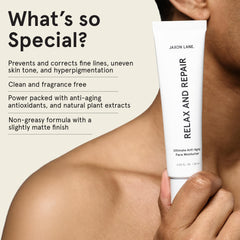 JAXON LANE Relax and Repair non-greasy finish on skin