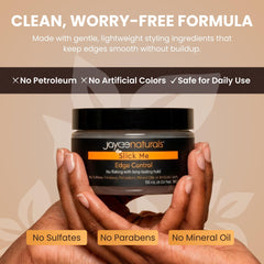 Jaycee Naturals Slick Me Edge Control provides a glossy, polished finish.