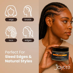 Jaycee Naturals Slick Me Edge Control supports edges for locs and braids.