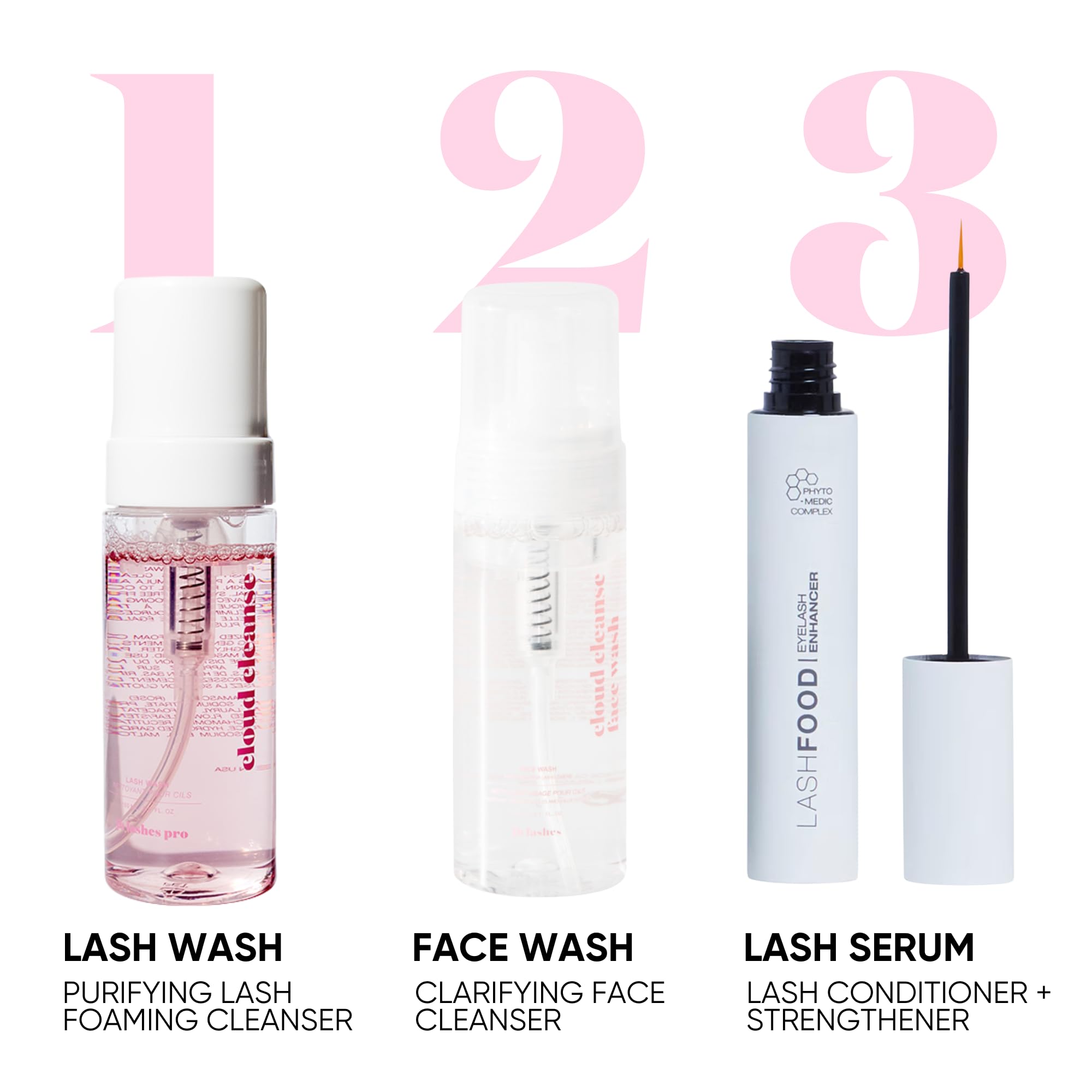 JB LASHES tea tree infused formula bottle delivering salon-grade cleansing at home.