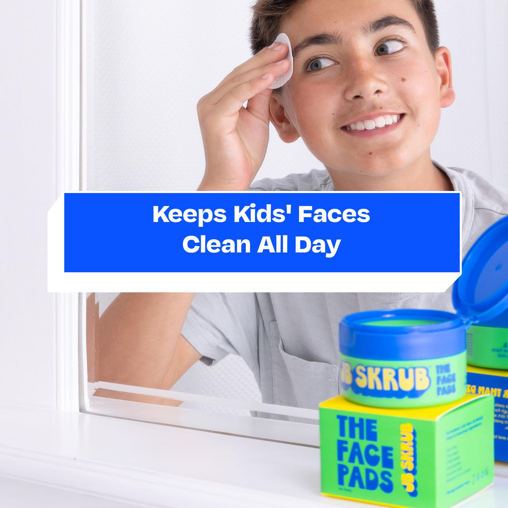 Teens using JB SKRUB pads in daily skincare routine.