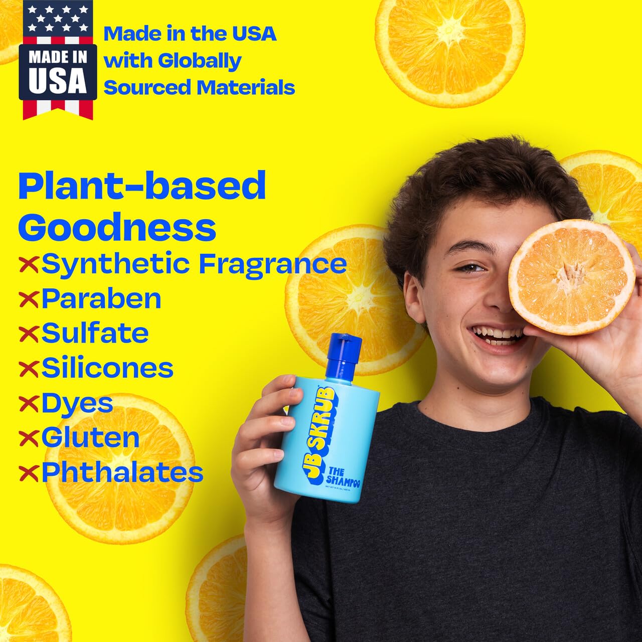 JB SKRUB Kids Shampoo lightweight finish prevents greasiness