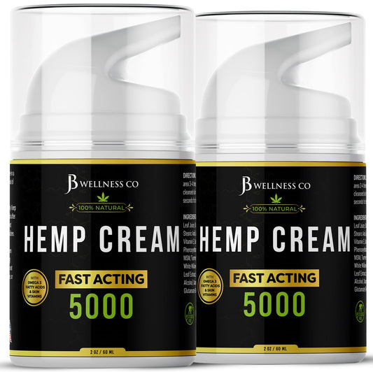 JB Wellness Co hemp cream bottle front view for easy application and hydration