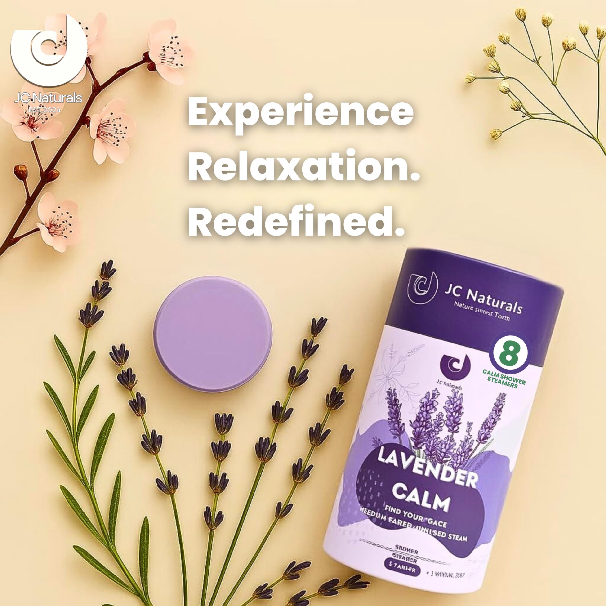 Relaxing shower ritual with JC Naturals lavender steamers for self-care