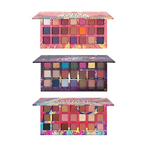 J.CAT BEAUTY Majestic Galaxy display swatched in matte and shimmer textures
