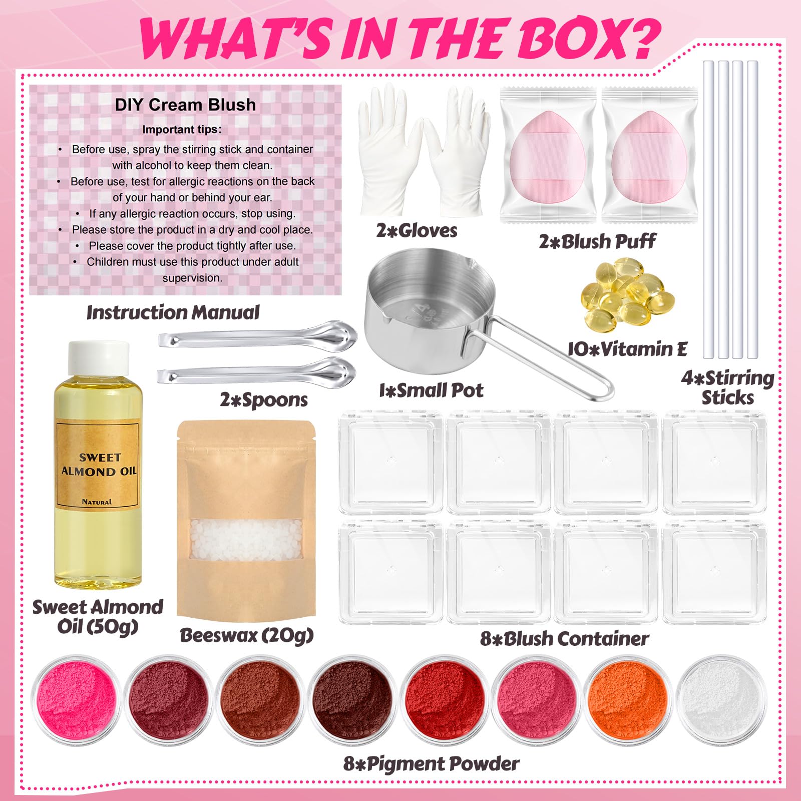 Beeswax and almond oil components from JCOOS DIY Blush Kit.