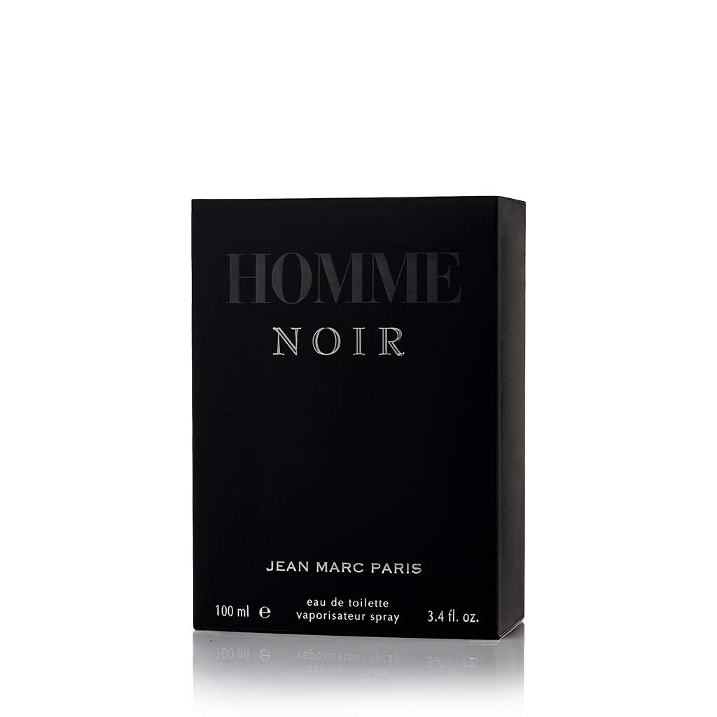 Jean Marc Paris Homme Noir cap close-up on premium packaging.