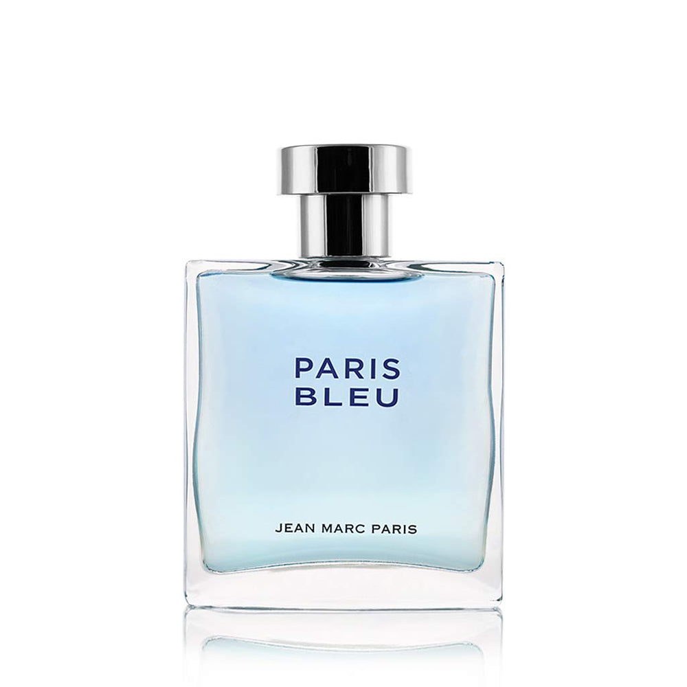 Label details on Paris Bleu Homme bottle