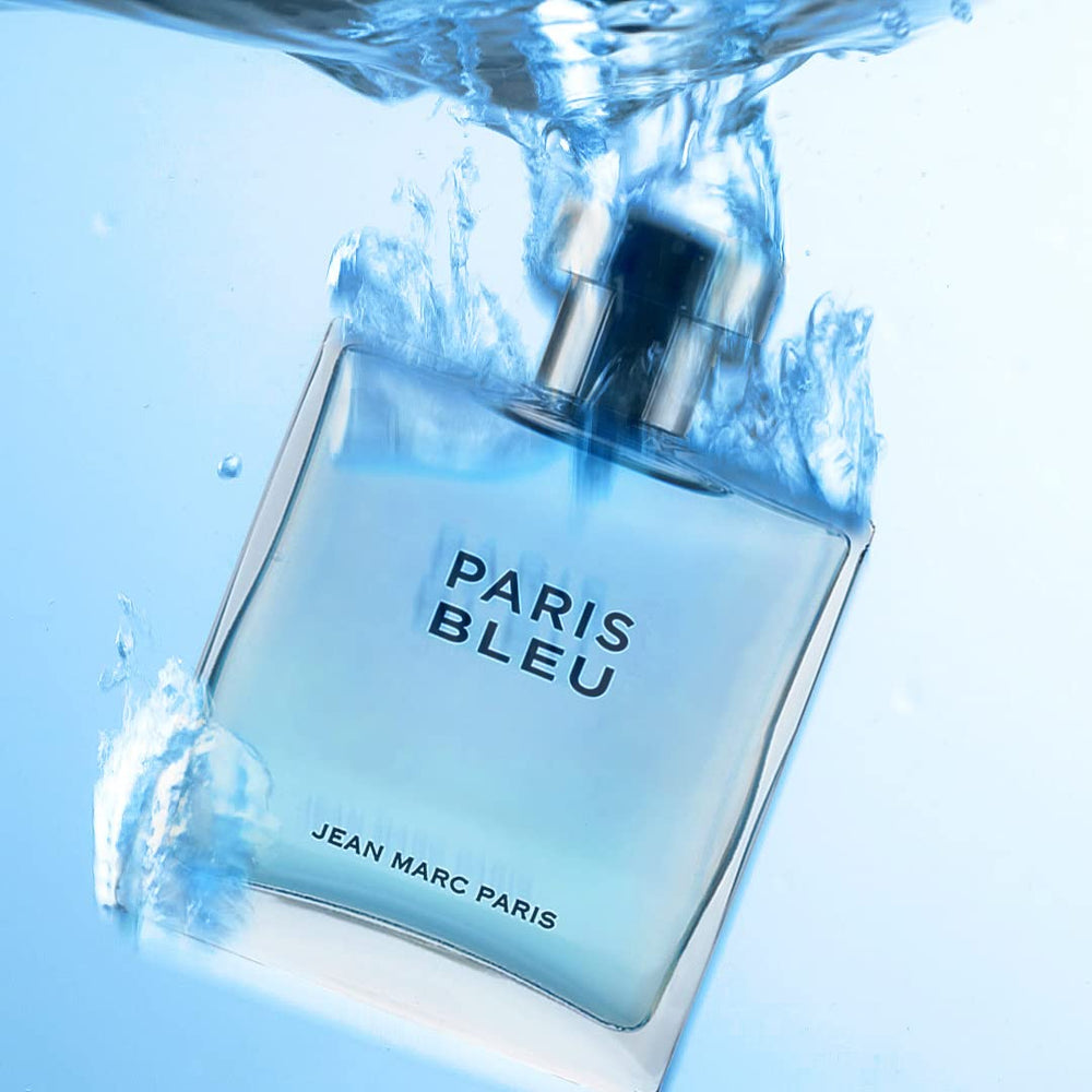 Leather note close-up indicating warmth in Paris Bleu Homme