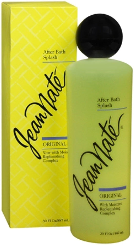 Jean Nate After Bath Splash bottle highlights citrus scent and skin moisture for refreshment