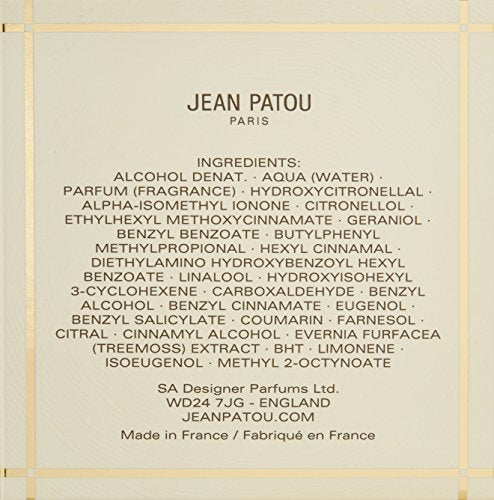 Jean Patou 1000 box and bottle display evokes Parisian heritage