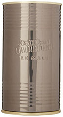 Jean Paul Gaultier Le Male bottle label close-up shows iconic branding.