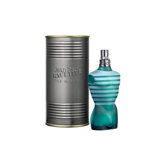 Jean Paul Gaultier Le Male EDT bottle, front view, classic masculine design for everyday wear.