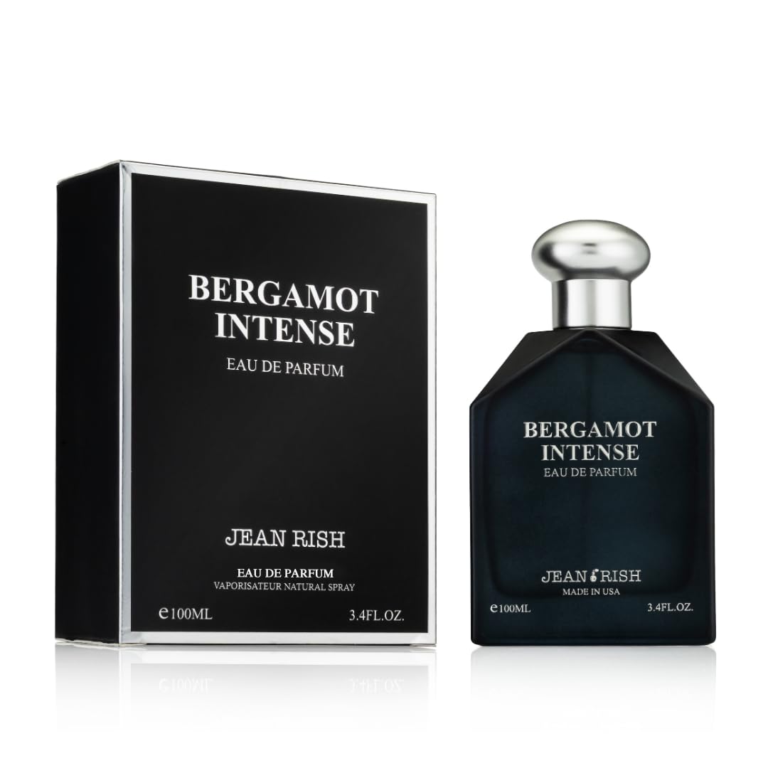 Jean Rish Bergamot Intense bottle front, rich citrus aroma for fresh daytime confidence.