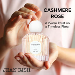 Jean Rish Cashmere Rose bottle with elegant packaging, ideal for gifting.
