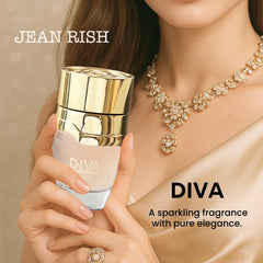 Jean Rish Diva base-notes white musk and patchouli linger softly