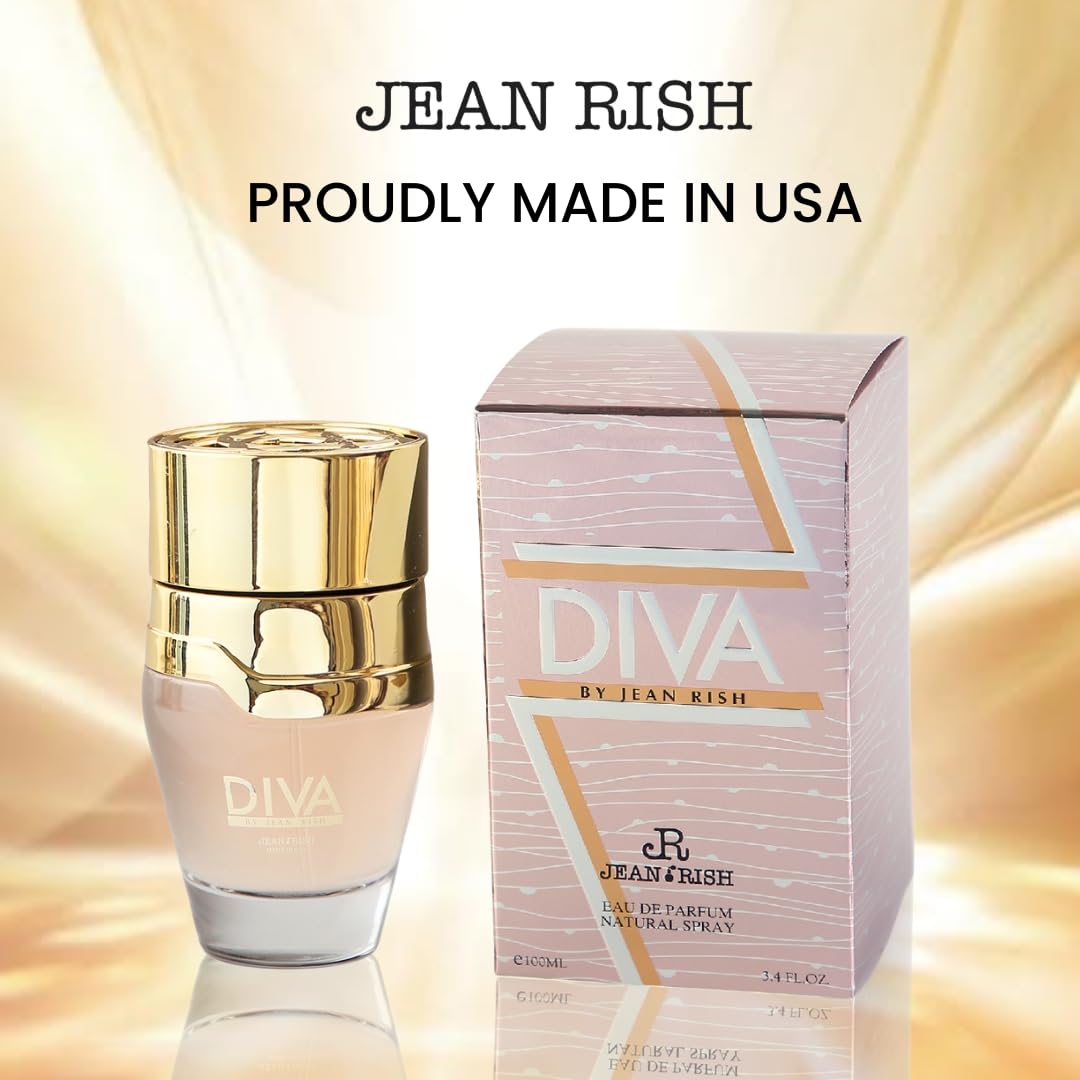 Jean Rish Diva top-notes pink pepper introduce a bright, energizing opening