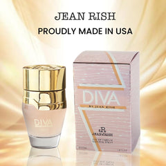 Jean Rish Diva top-notes pink pepper introduce a bright, energizing opening